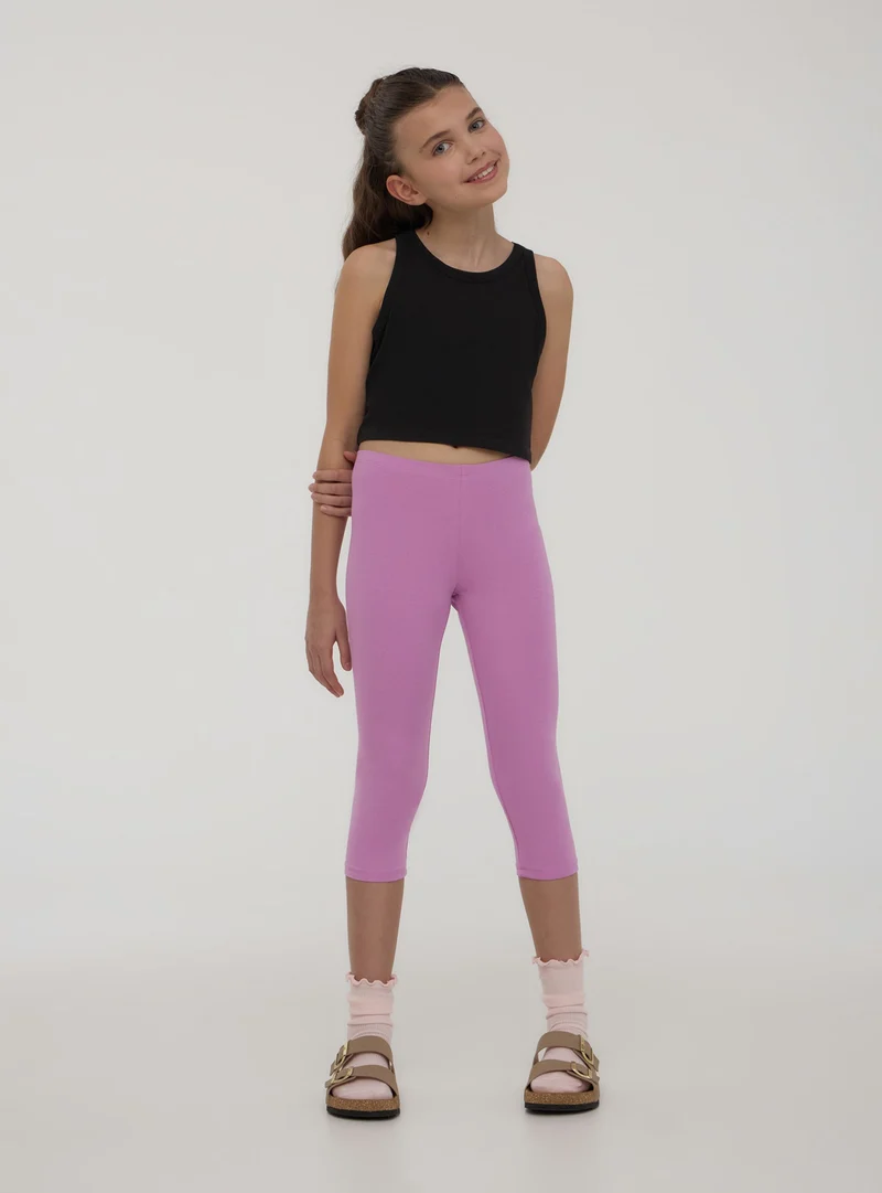 Leggings 3/4 a tinta unita