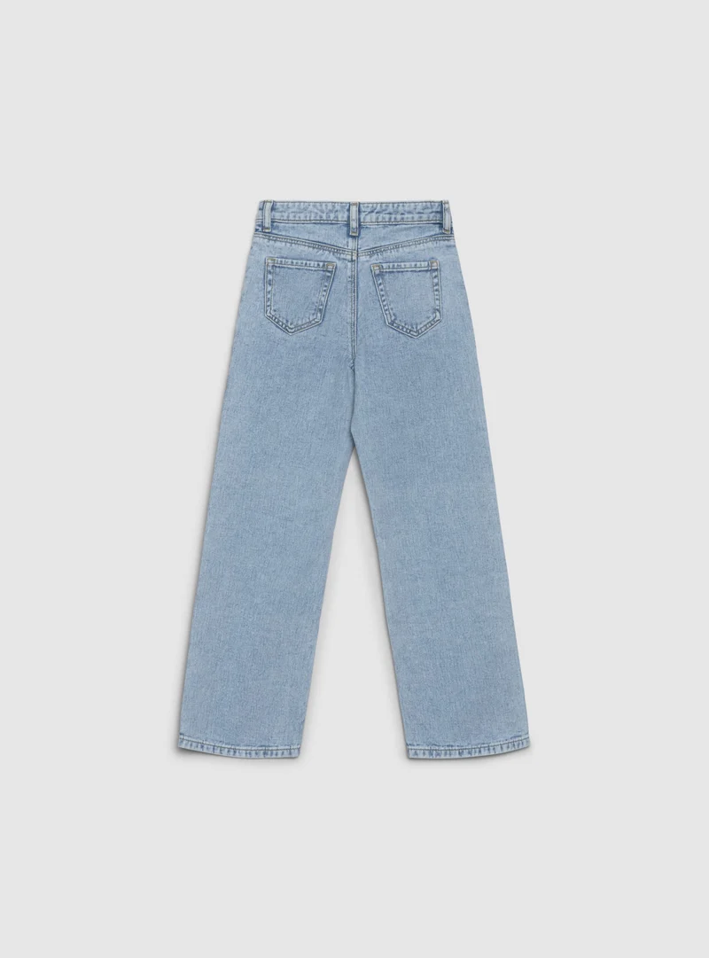 Jeans wide leg con applicazioni