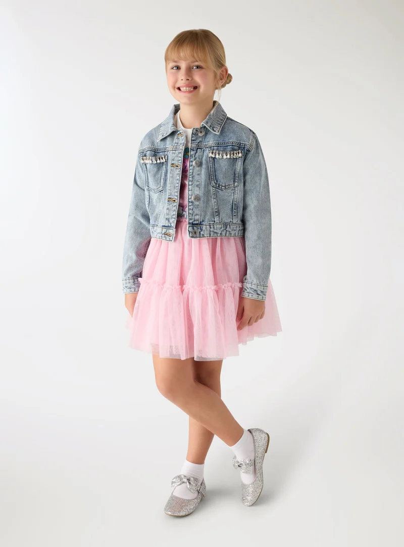 Giacca in denim con applicazioni