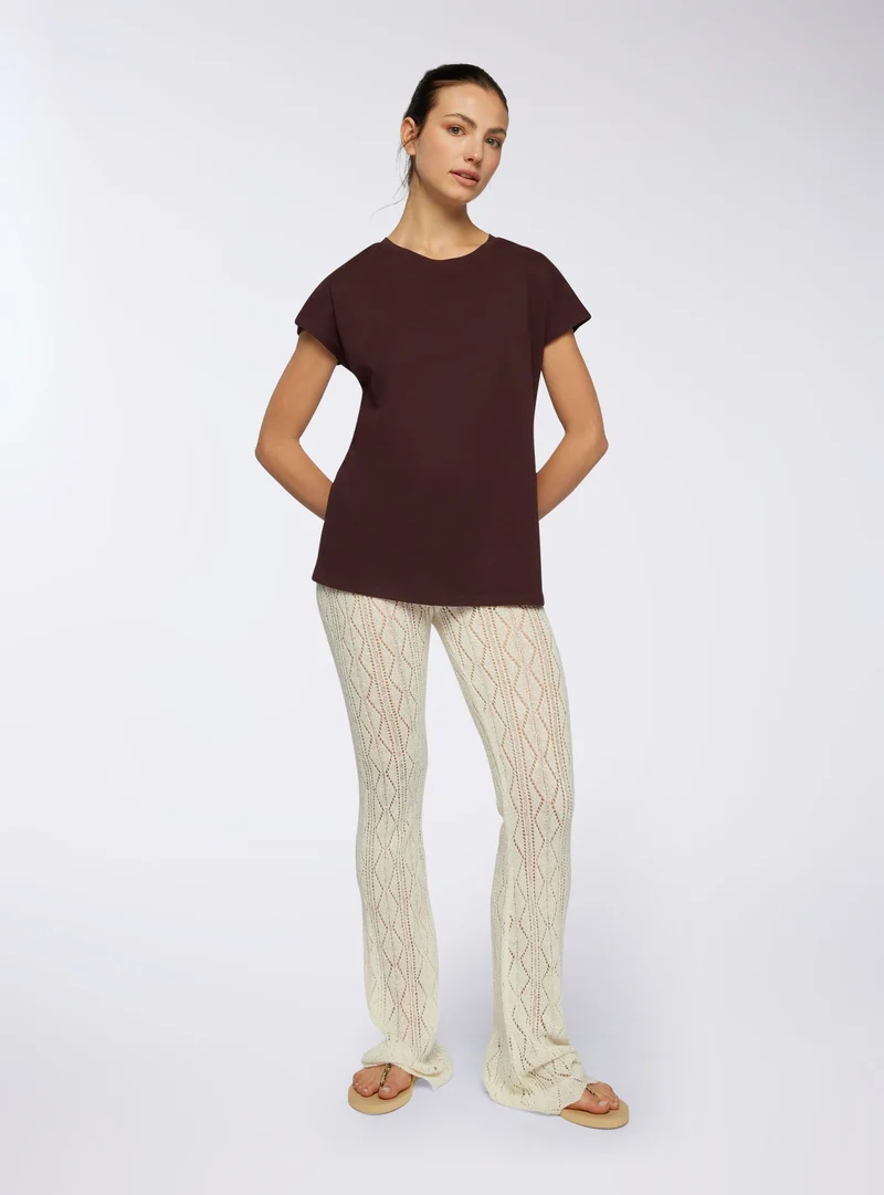 T-shirt girocollo tinta unita