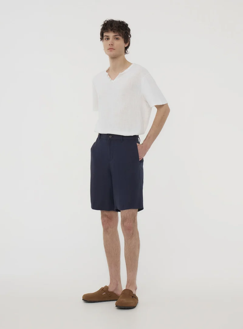Pantaloncini chino in misto lino