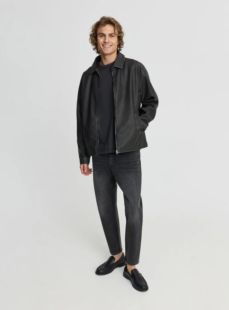 Jeans relaxed fit a tinta unita
