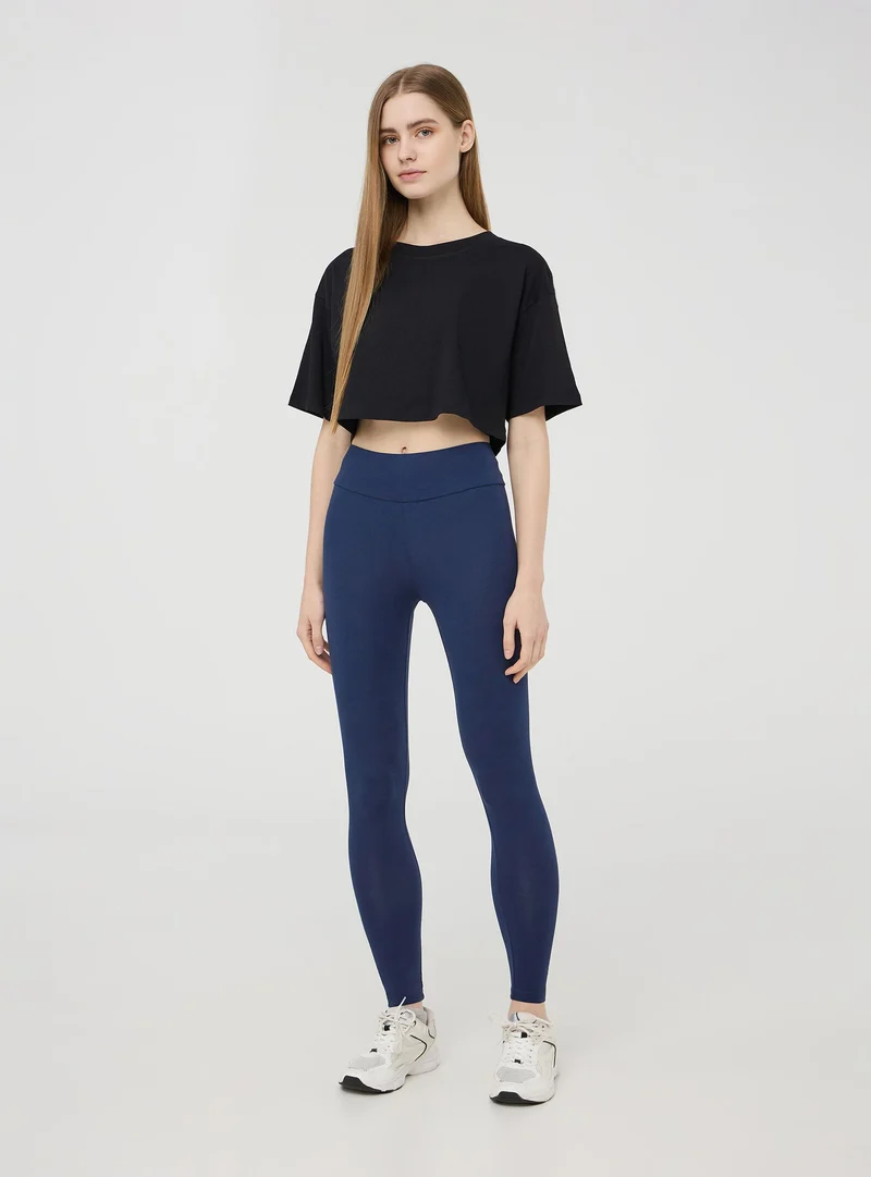 T-shirt crop a tinta unita