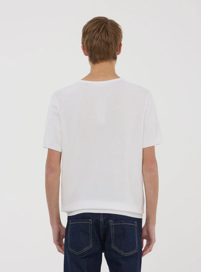 T-shirt serafino in maglia