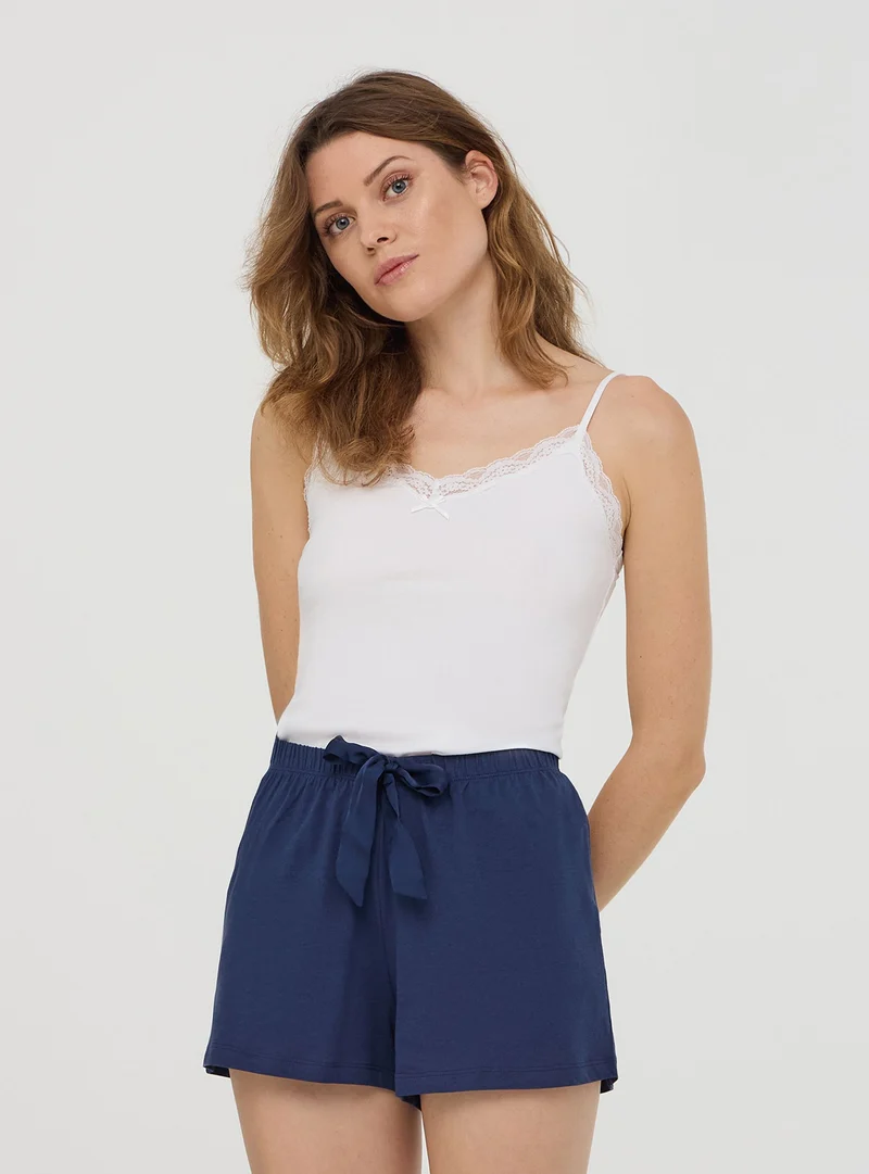 Pantaloncini del pigiama tinta unita con coulisse