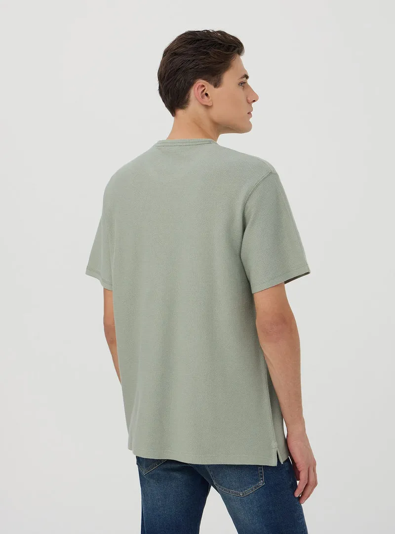 T-shirt tinta unita tessuto strutturato