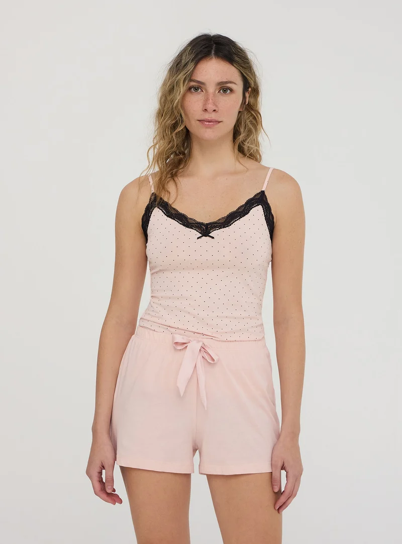 Pantaloncini del pigiama tinta unita con coulisse