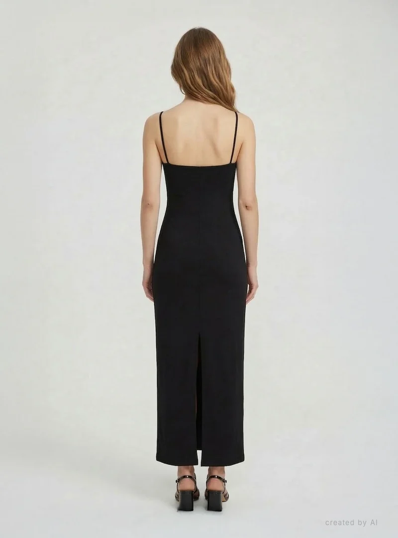 Vestito lungo con drappeggio