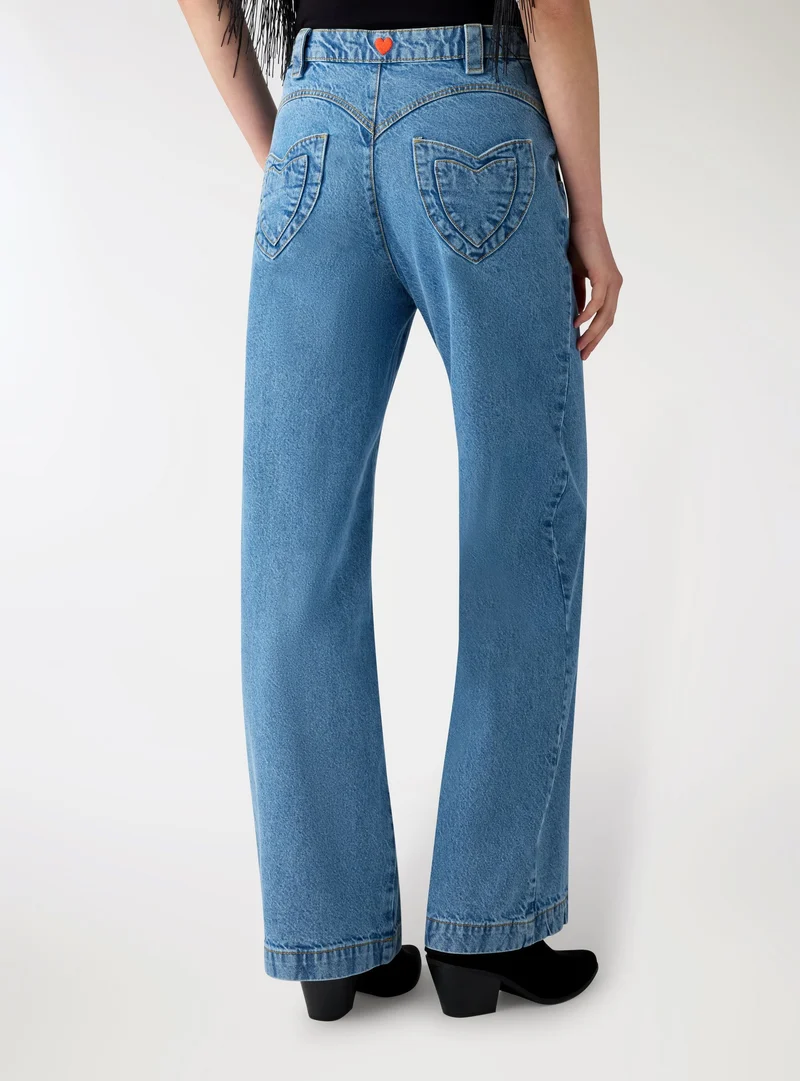 Jeans wide leg con tasche a cuore TRNPOPLAB