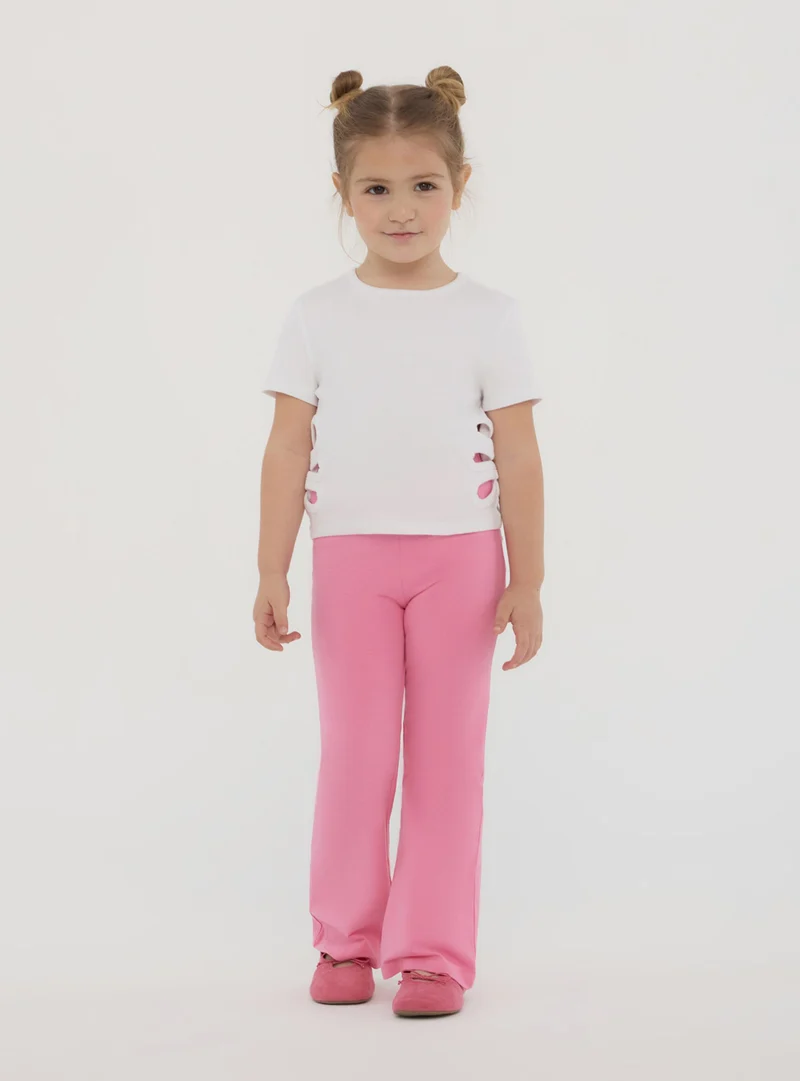 Leggings lunghi a zampa tinta unita