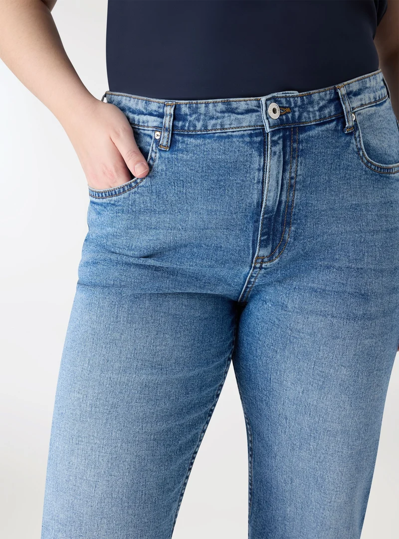 Jeans straight a tinta unita