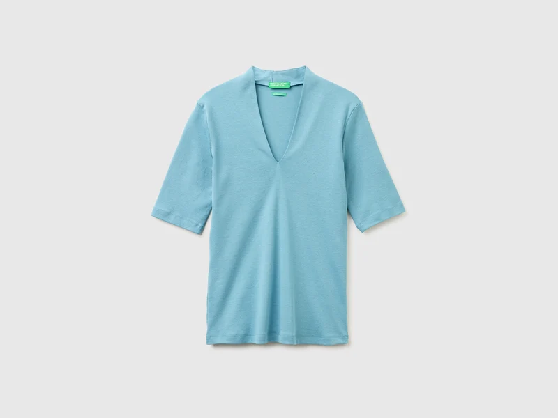 T-shirt slim fit in cotone a fibra lunga