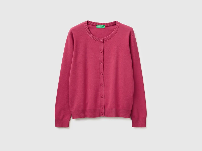 Cardigan prugna in cotone tricot
