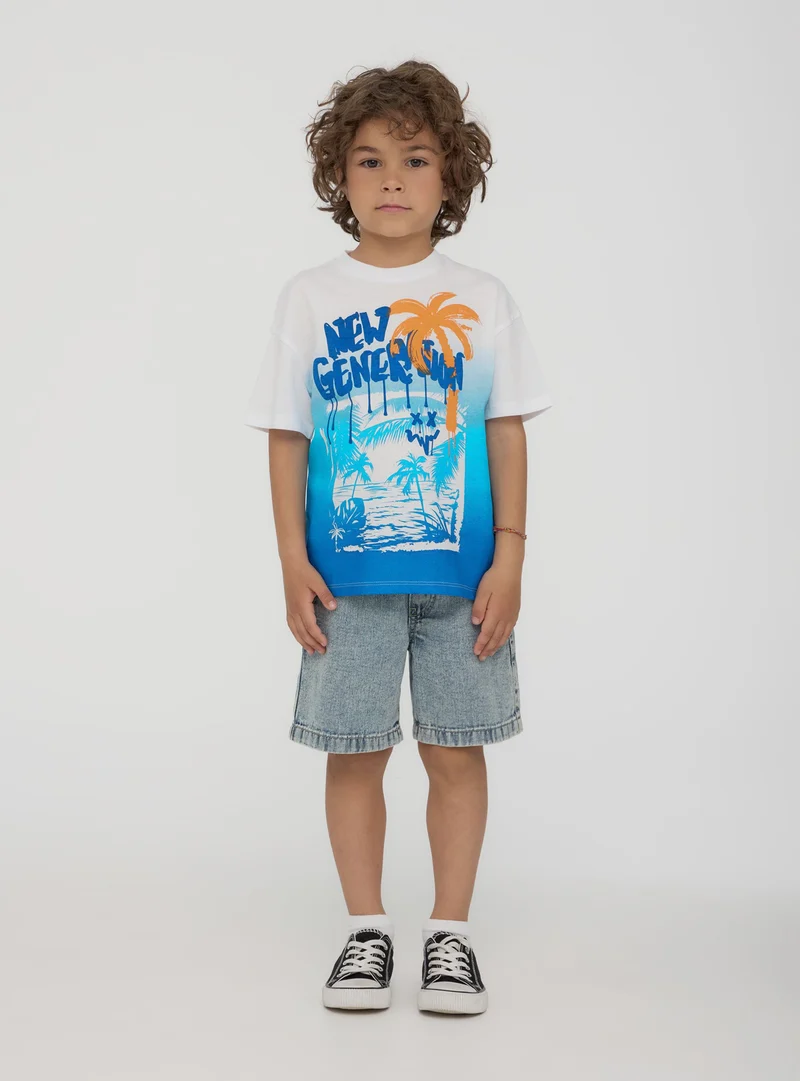 T-shirt con stampa palme