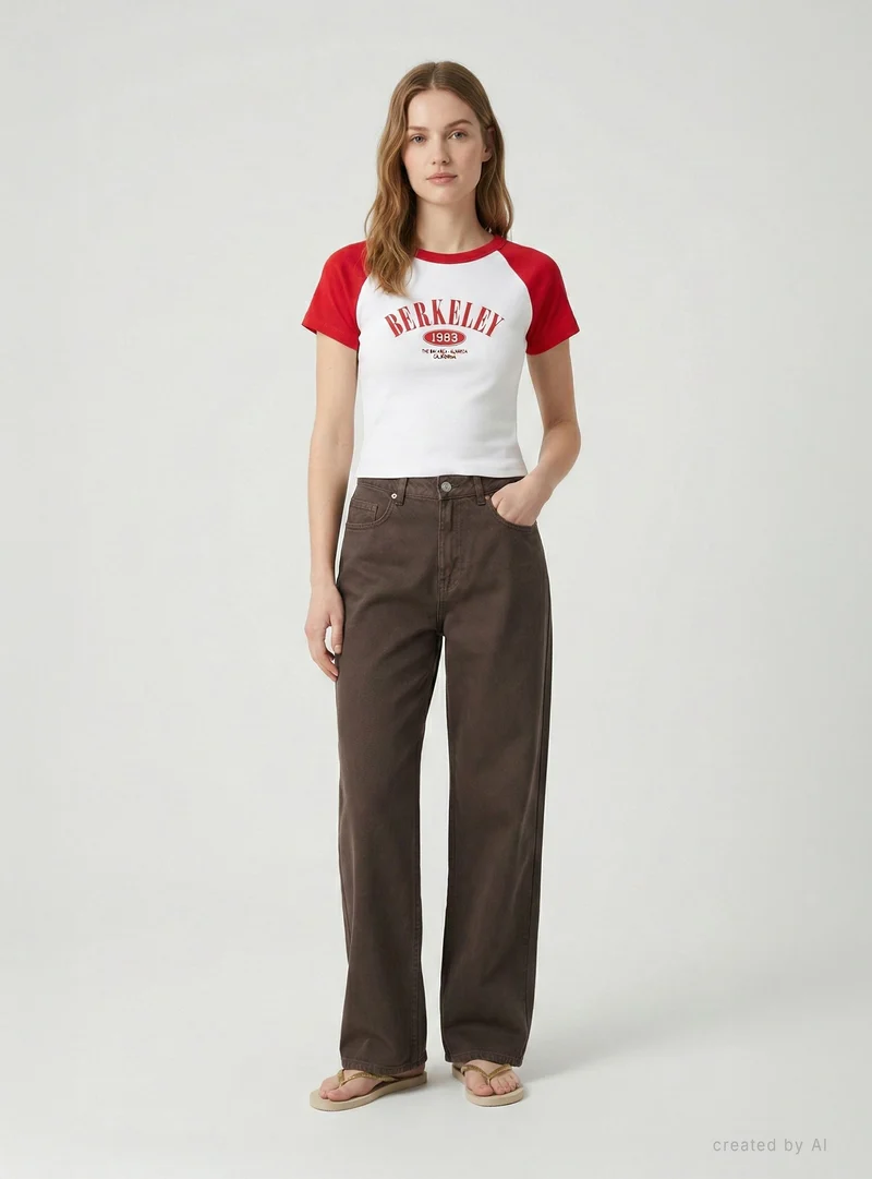 Jeans wide leg a tinta unita