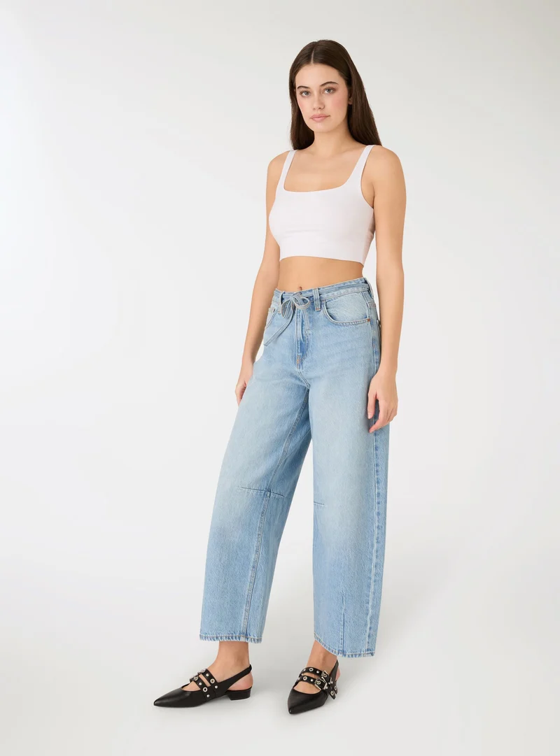 Jeans barrel con coulisse