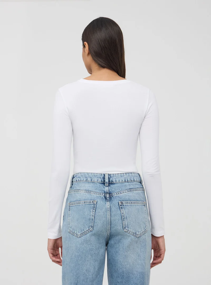 T-shirt basic maniche lunghe