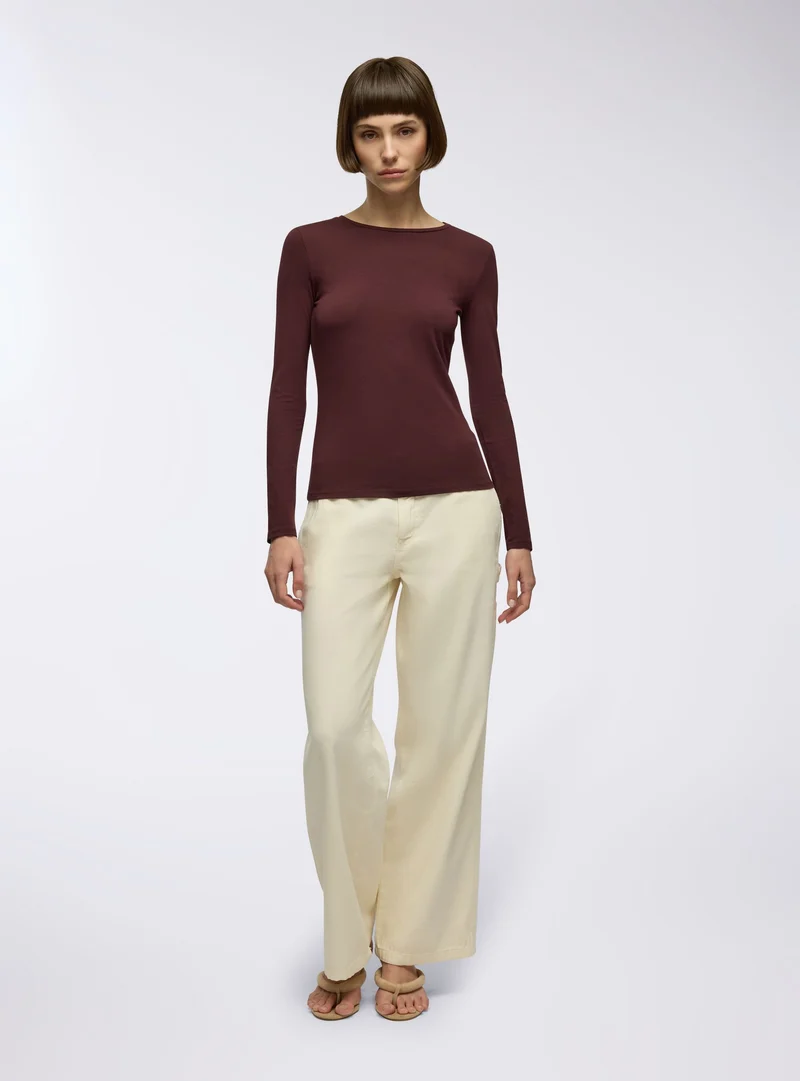 T-shirt basic maniche lunghe