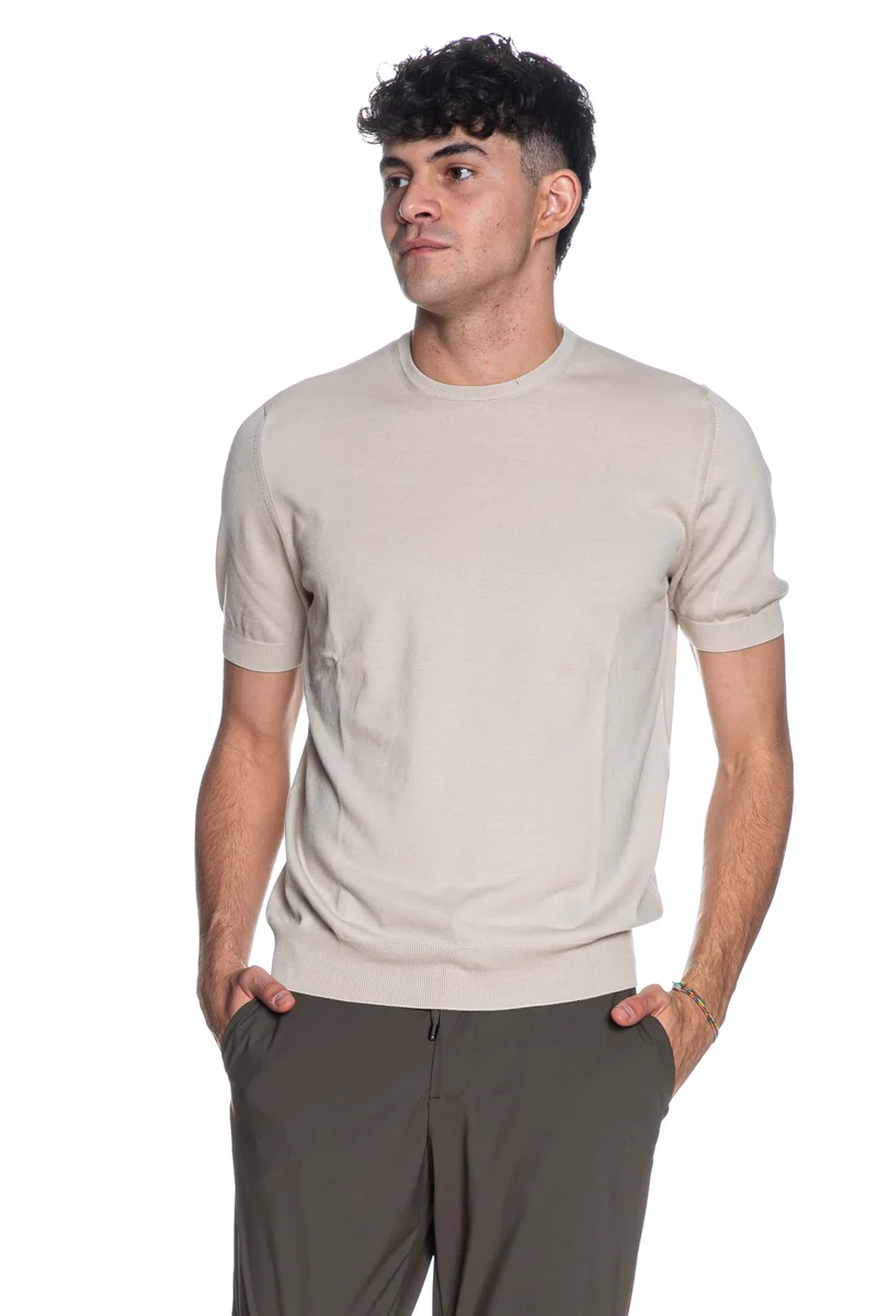 Maglia Gran Sasso Ss Knit Paricollo Da Uomo Light Beige