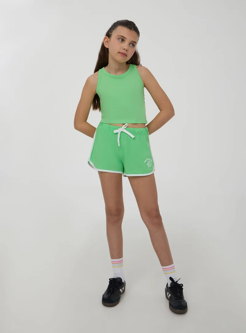 Shorts con stampa e profili