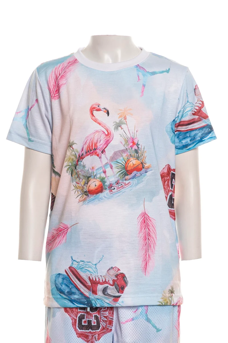 T Shirt Jordan Flamingo Da Bambino Multicolor