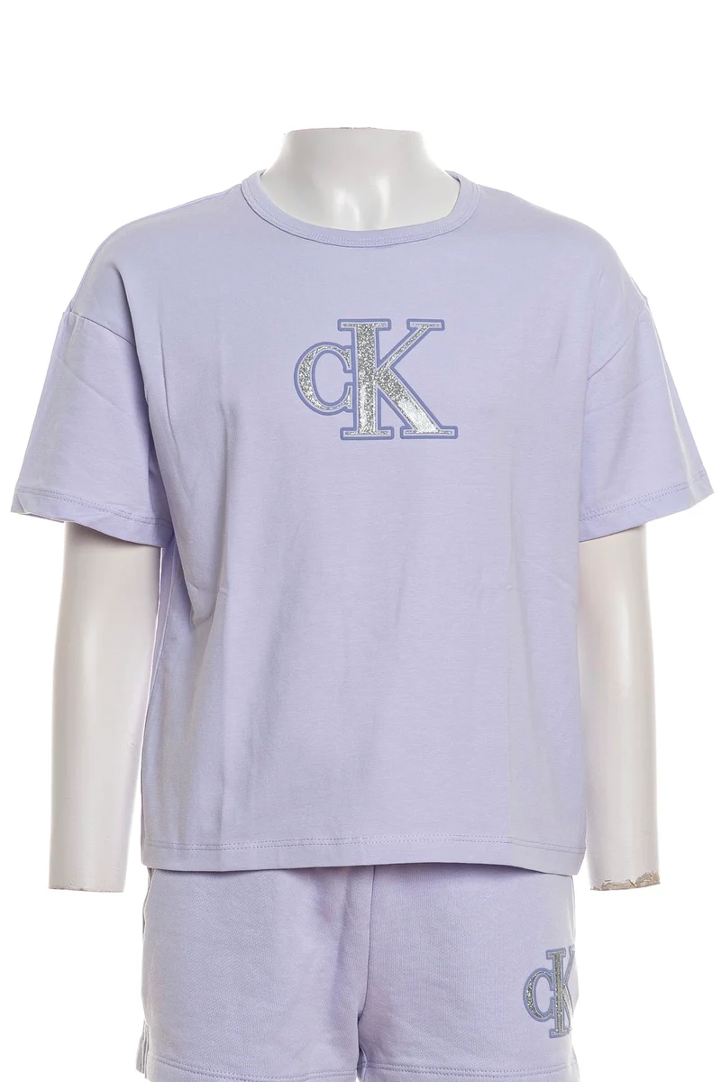 T Shirt Calvin Klein Metallic Da Bambina Lilla