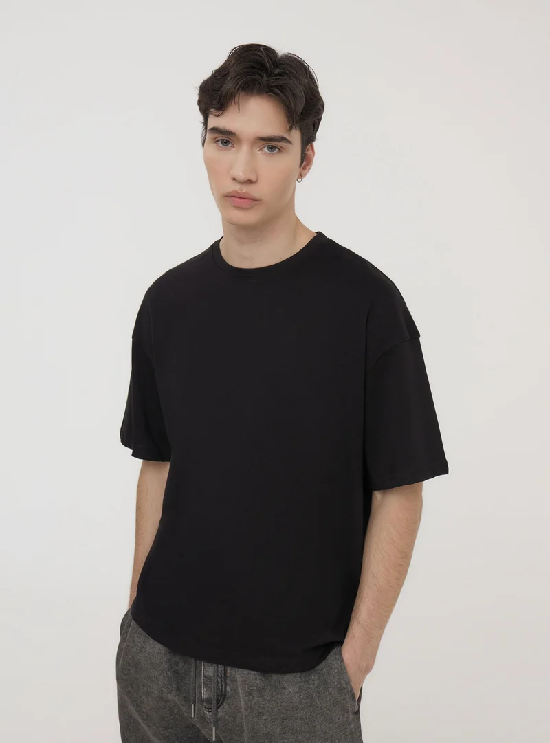 T-shirt cropped tinta unita