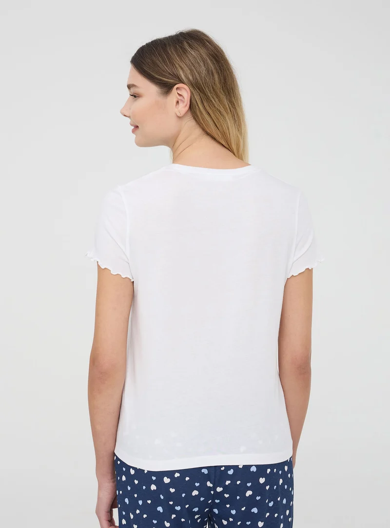 T-shirt del pigiama con stampa e scritta