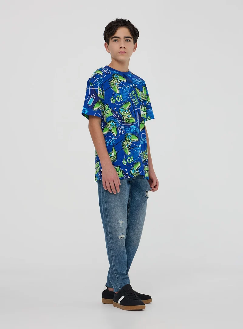 T-shirt stampa gaming allover
