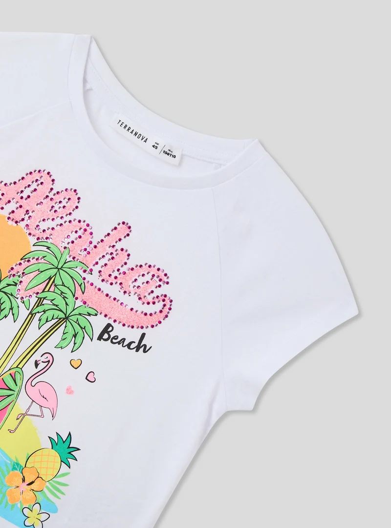 T-shirt con scritta aloha