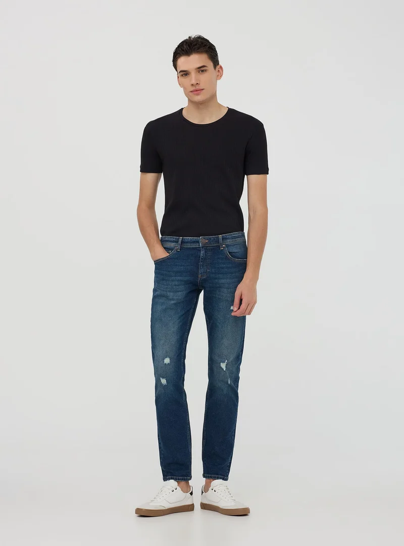 T-shirt a costina tinta unita