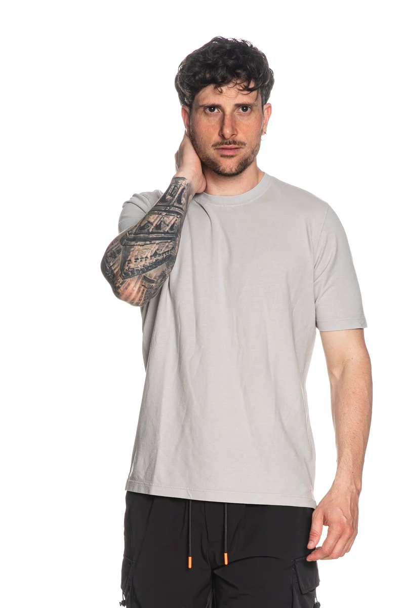 T Shirt Gran Sasso Basic Ss Tee Da Uomo Grigio Perla