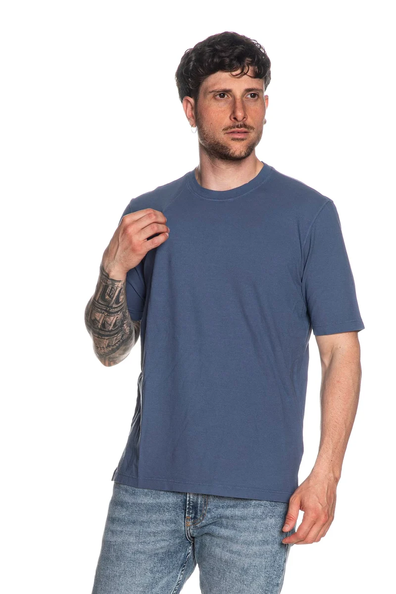 T Shirt Gran Sasso Basic Ss Tee Da Uomo Cobalto