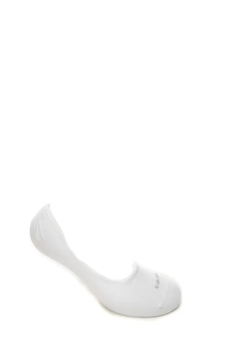 Calzino Invisibile Medio Calvin Klein Footie Mid 2 Pack 39 Da Uomo Bianco In Filato