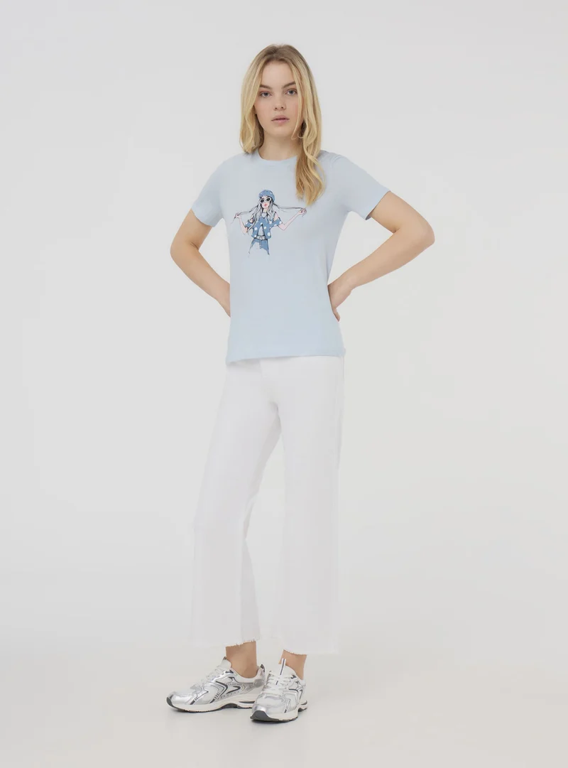 T-shirt con stampa ragazza