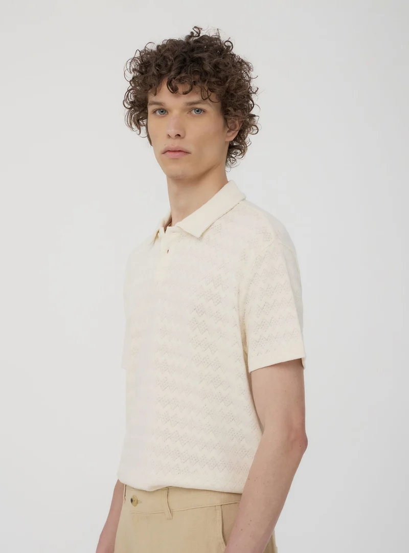 T-shirt polo lavorata