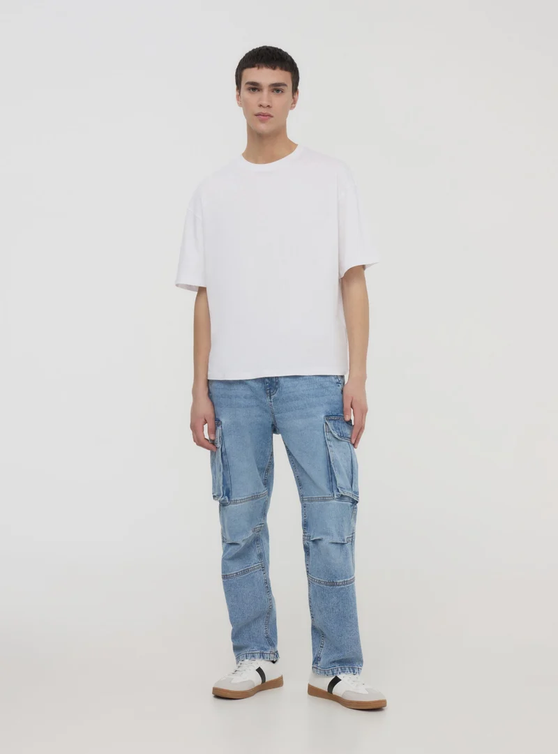 T-shirt cropped tinta unita