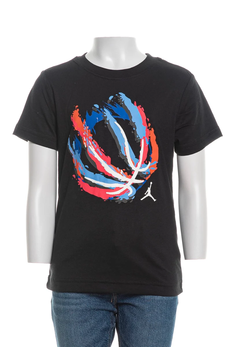 T-Shirt Jordan Ball Fire Da Bambino Nera