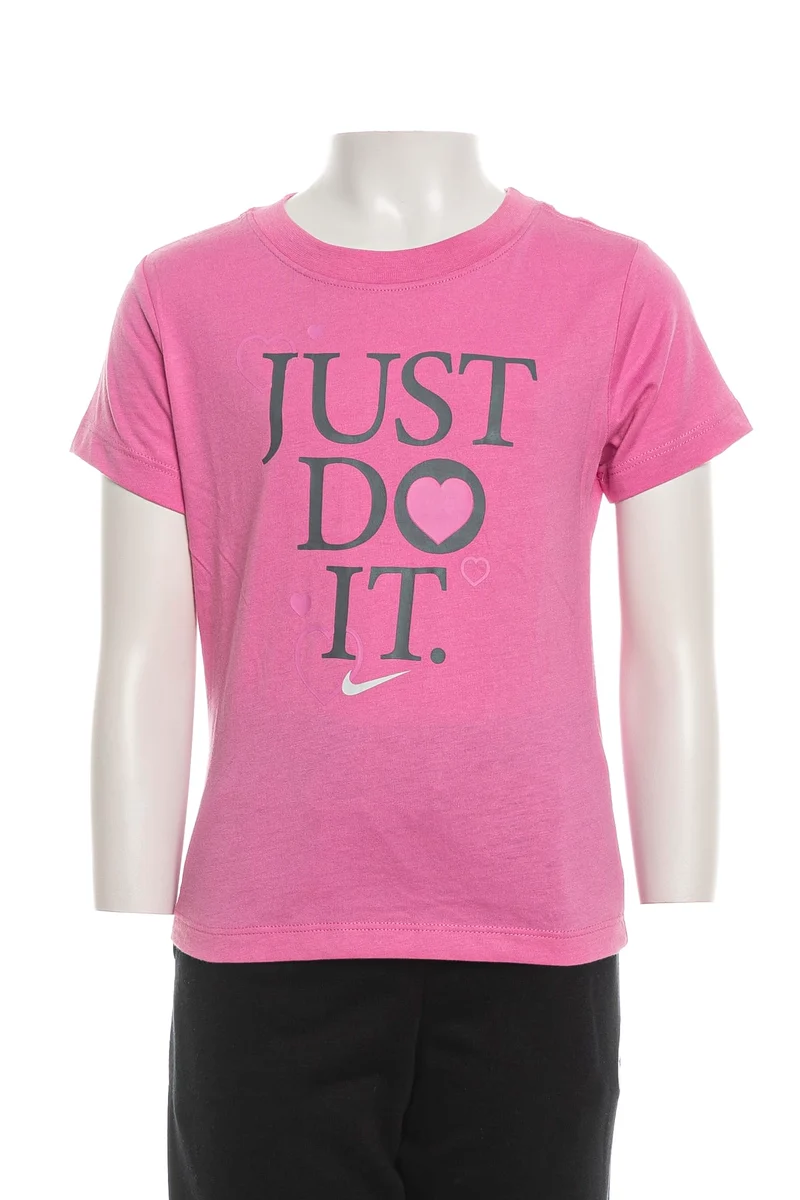T Shirt Nike Game Swoosh Girl Da Bambina Rosa Bubble