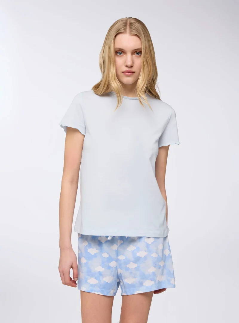 T-shirt del pigiama tinta unita