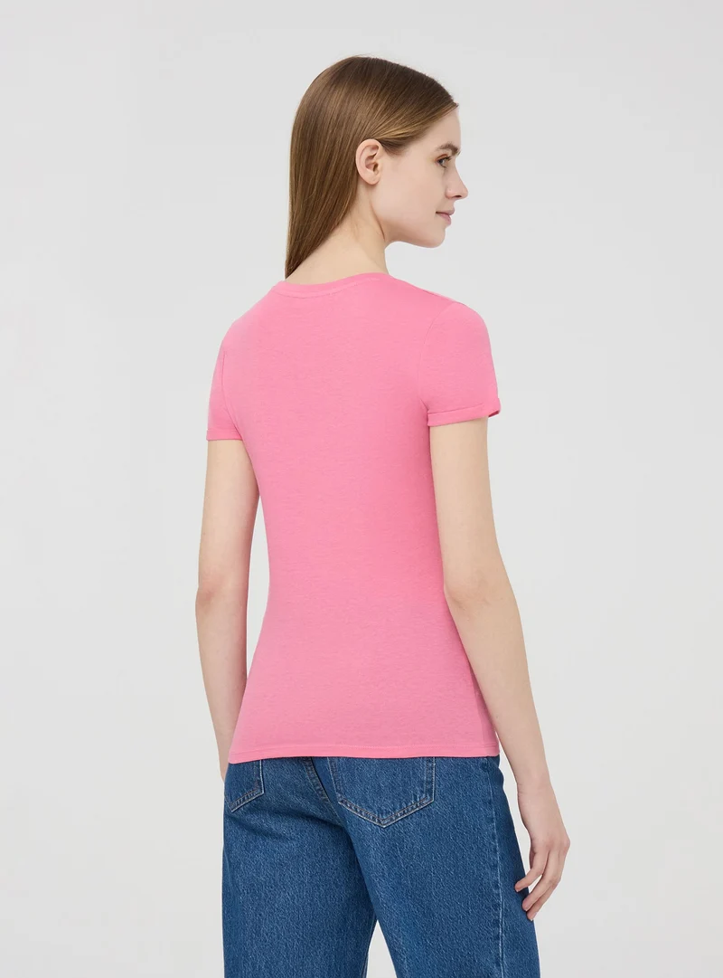T-shirt slim fit con scritta