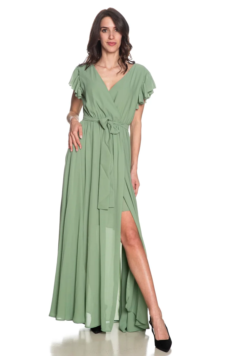 Abito Lungo Artigli Vln Da Donna Verde Salvia