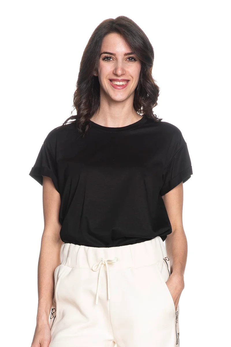 T Shirt Fresh Flower Rg Da Donna Nera