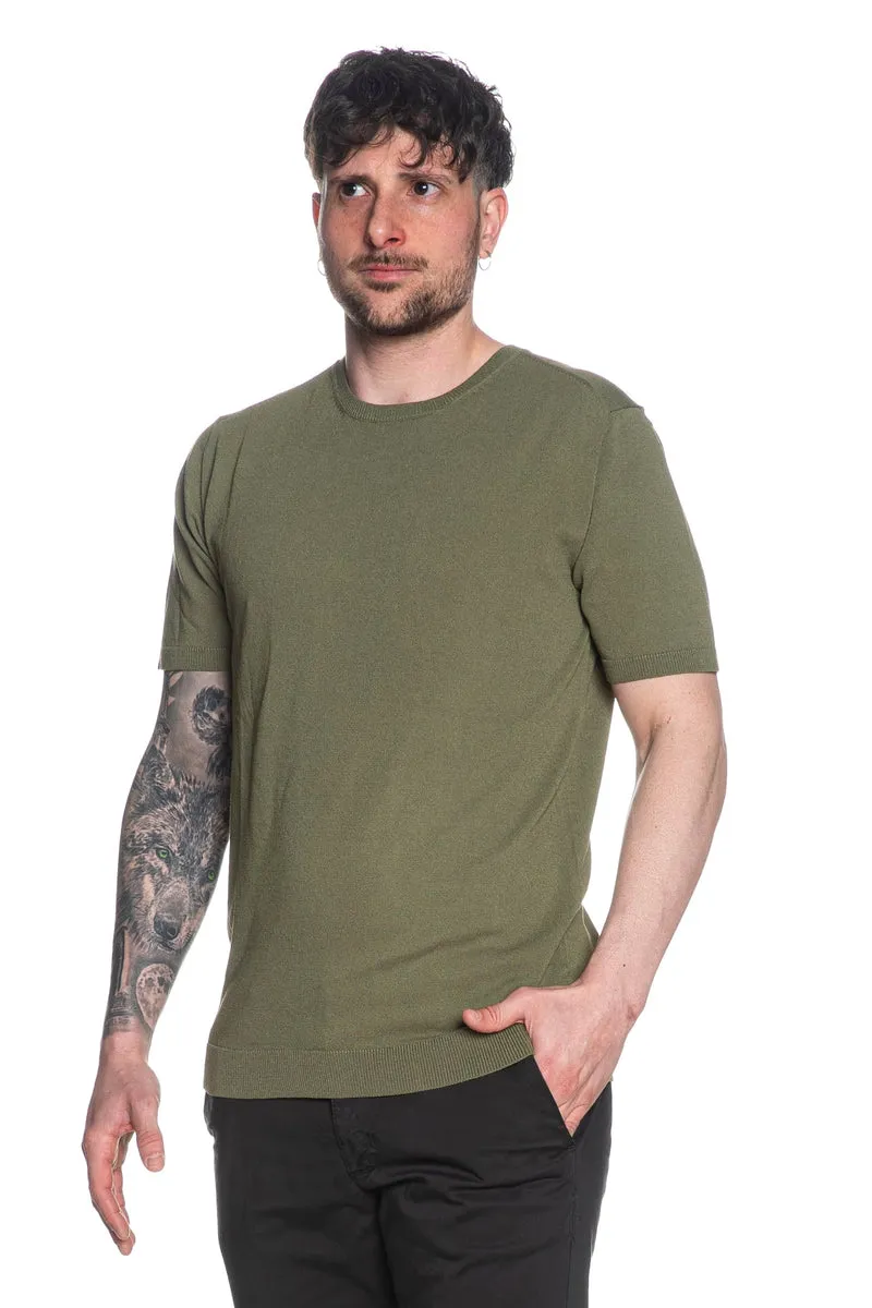 Maglia Essential Paricollo Ss Vi Cr Da Uomo Verde Oliva Scuro