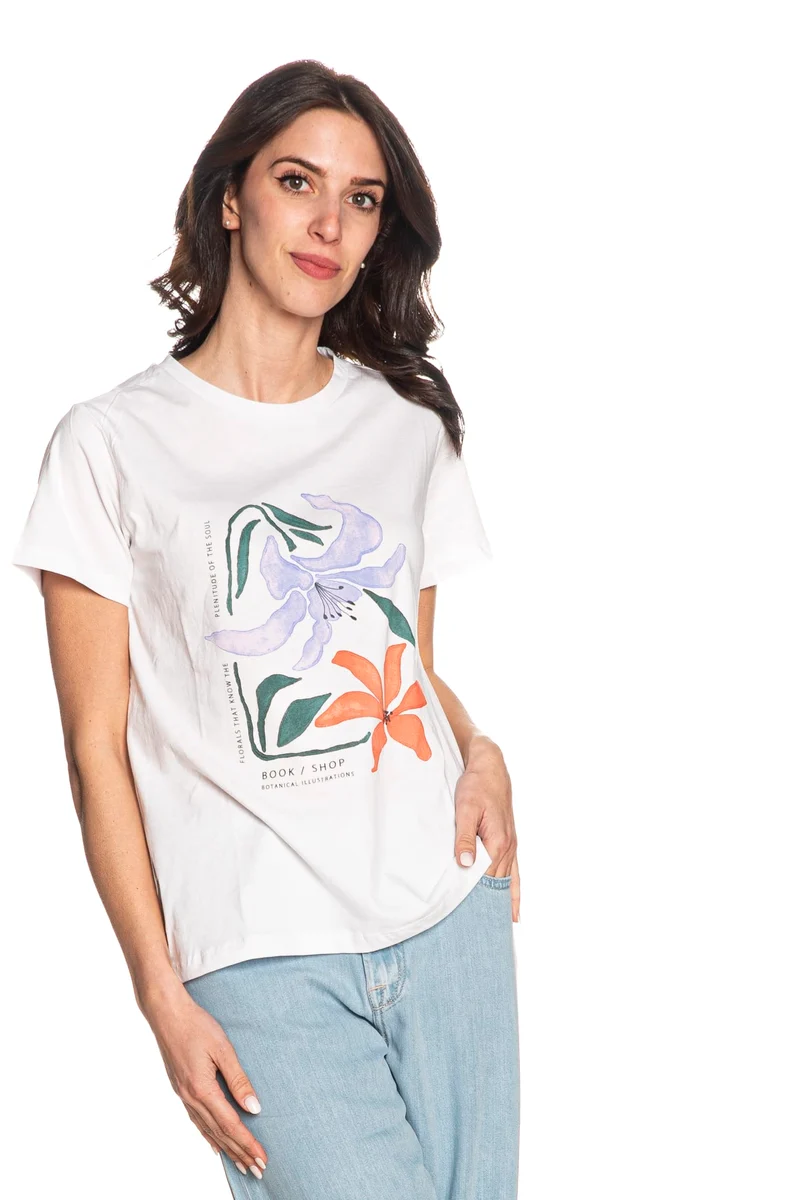 T Shirt Tiffosi Mind Da Donna Bianca