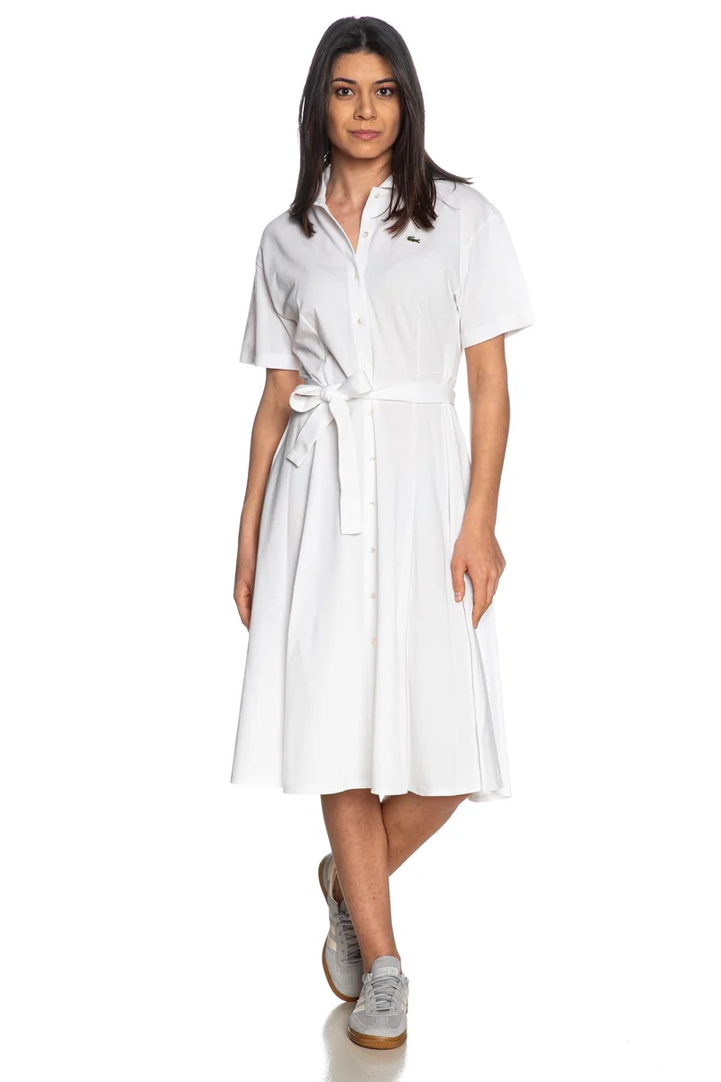 Abito Midi Lacoste Polo Dress Da Donna Bianco