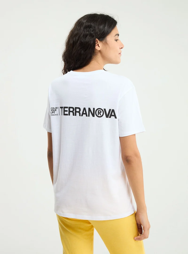 T-shirt con scritta logo