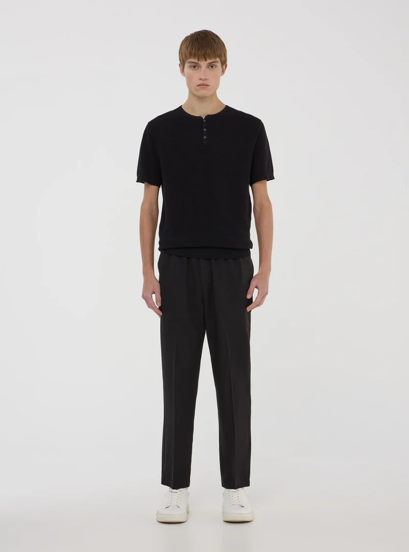 T-shirt serafino in maglia