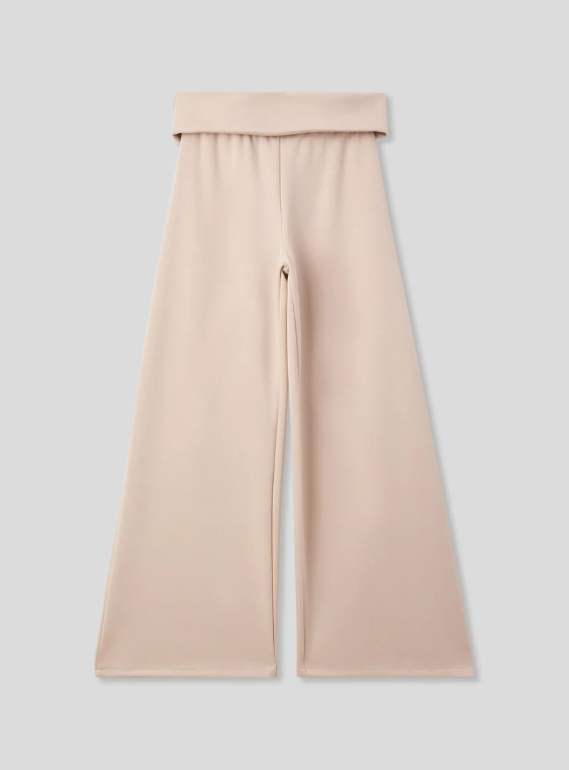 Pantaloni wide leg tinta unita