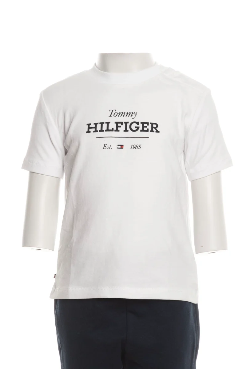 T Shirt Tommy Hilfiger Flag Reg Tee Ss Baby Da Bambino Bianca